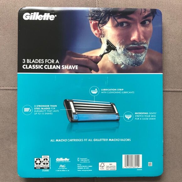 Gillette Mach3 Razor Blade Refills, Razor Cartridges, 20 сt - Picture 2 of 2